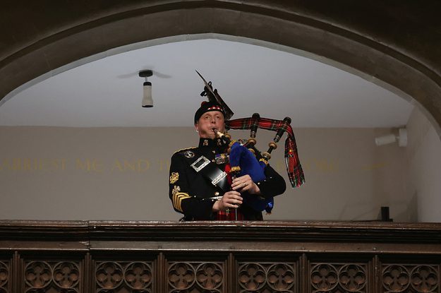 Queen’s Piper Performs Bagpipes At Funeral