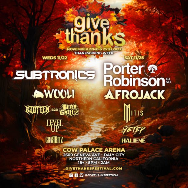Get Within the Thanksgiving Spirit With Subtronics, Porter Robinson and Extra on the 2023 Give Thanks Competition
